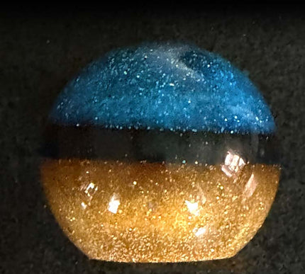 'Big Blue' Canon Ball - Retro Metal Flake Shifter Knob - 19