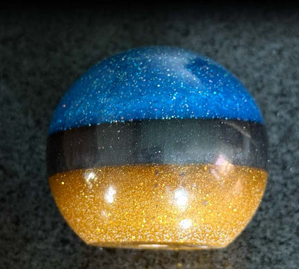 Canon Ball - Blue Retro Metal Flake Shifter Knob - 20