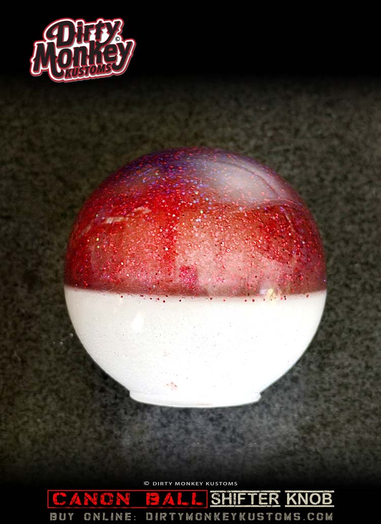 Canon Ball - Cherry red Metal Flake Shifter Knob - 21