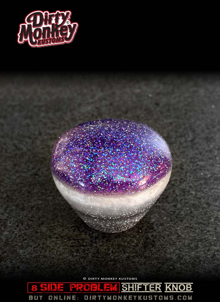 '8 Sided Problem' - Purple Metal Flake Shifter Knob - 5