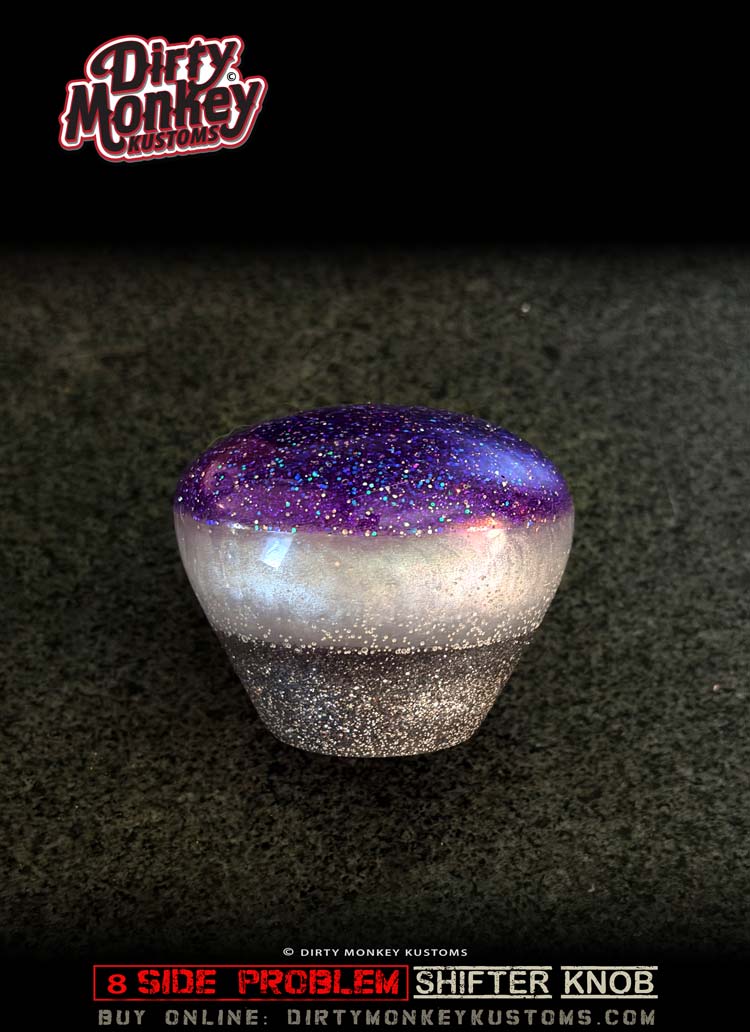 '8 Sided Problem' - Purple Metal Flake Shifter Knob - 5