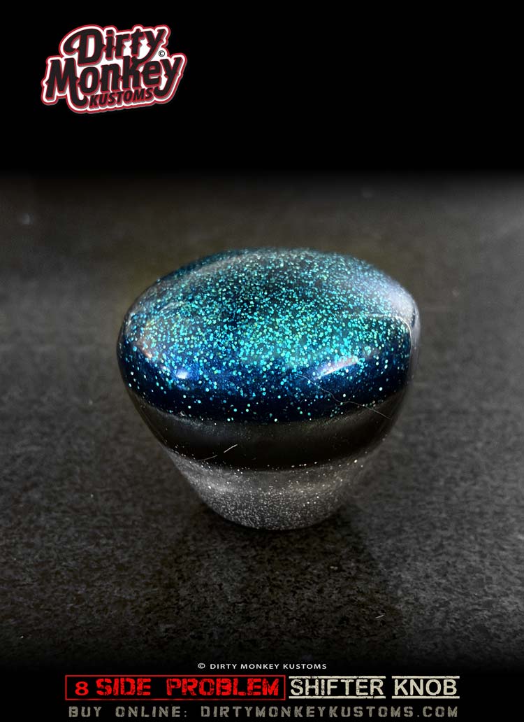 '8 Sided Problem' - Blue Metal Flake Shifter Knob - 6