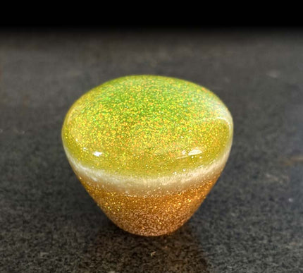 '8 Sided Problem' - Lime Green Rat Rod Metal Flake Shifter Knob - 7