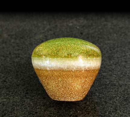 '8 Sided Problem' - Lime Green Rat Rod Metal Flake Shifter Knob - 7