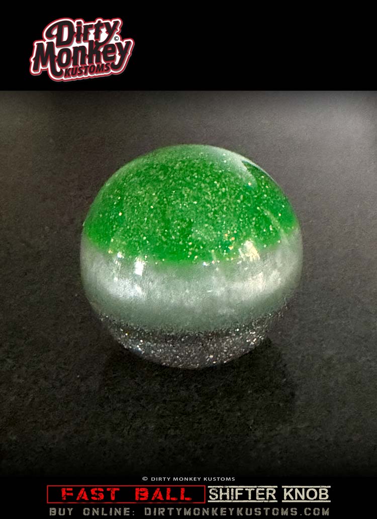 'Juicy' Fast Ball - Green Retro Metal Flake Shifter Knob - 4