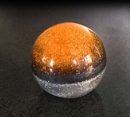 Fast Ball - Orange Retro Metal Flake Shifter Knob - 5