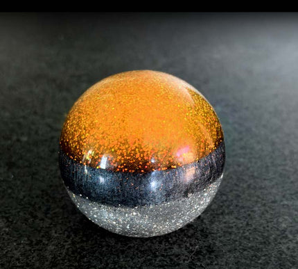 Fast Ball - Orange Retro Metal Flake Shifter Knob - 6
