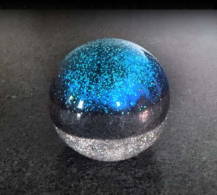 Fast Ball - Blue Retro Metal Flake Shifter Knob - 7