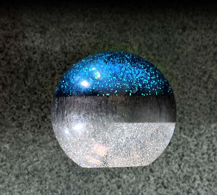 Fast Ball - Blue Retro Metal Flake Shifter Knob - 7