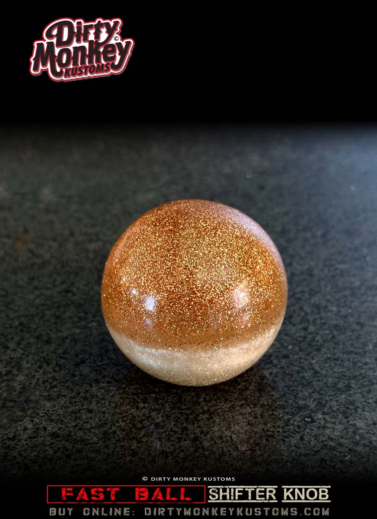 Fast Ball - Copper Retro Metal Flake Shifter Knob - 8