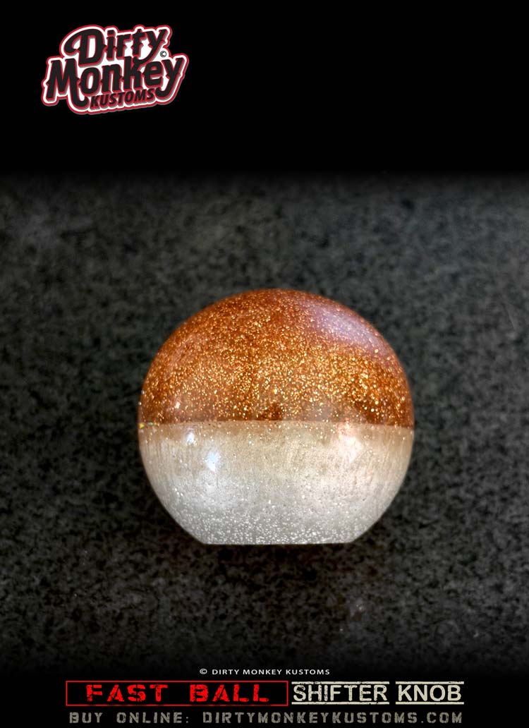 Fast Ball - Copper Retro Metal Flake Shifter Knob - 8