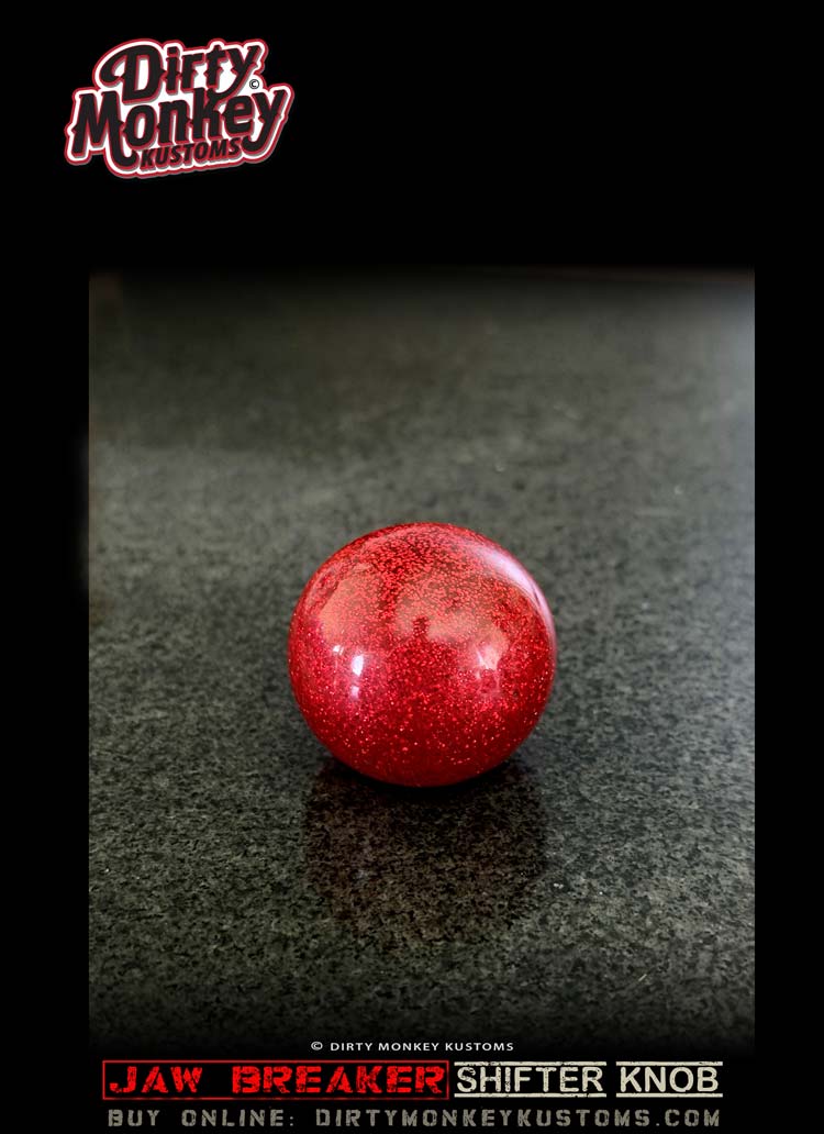 Jaw Breaker - Red Metal Flake Shifter Knob - 1