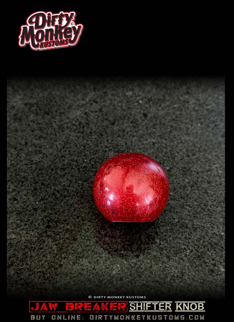 Jaw Breaker - Red Metal Flake Shifter Knob - 1