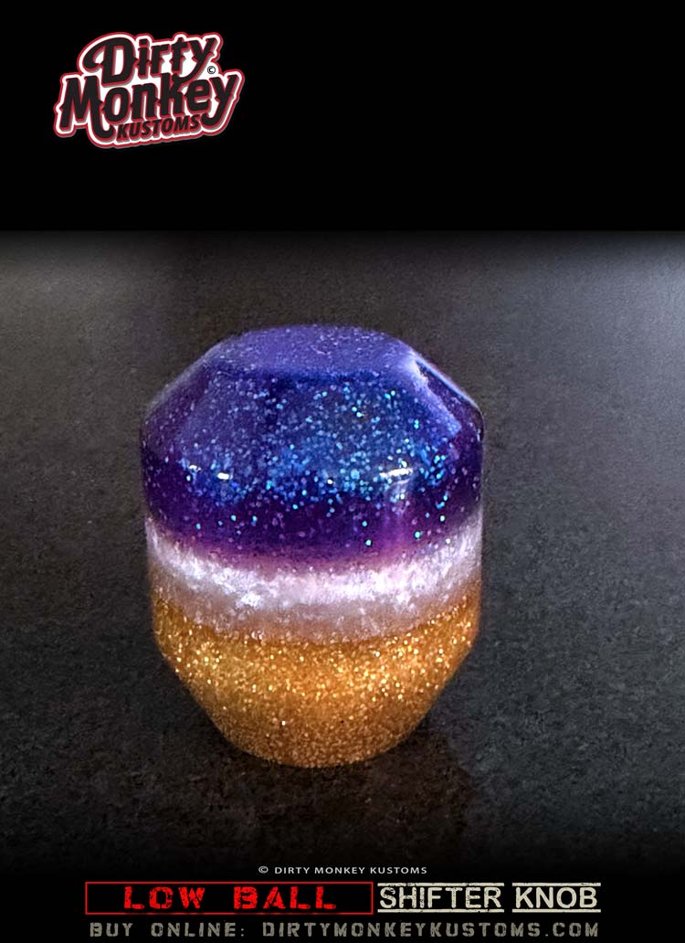 Low Ball - Indigo Color Metal Flake Shifter Knob - 8