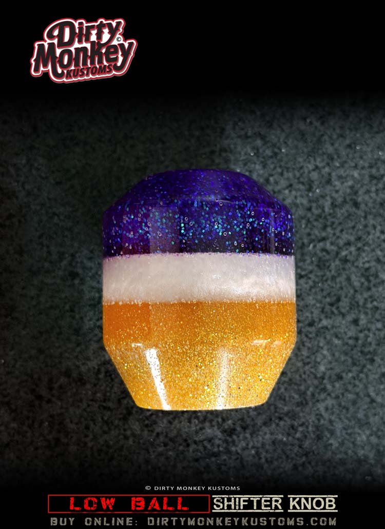 Low Ball - Indigo Color Metal Flake Shifter Knob - 8