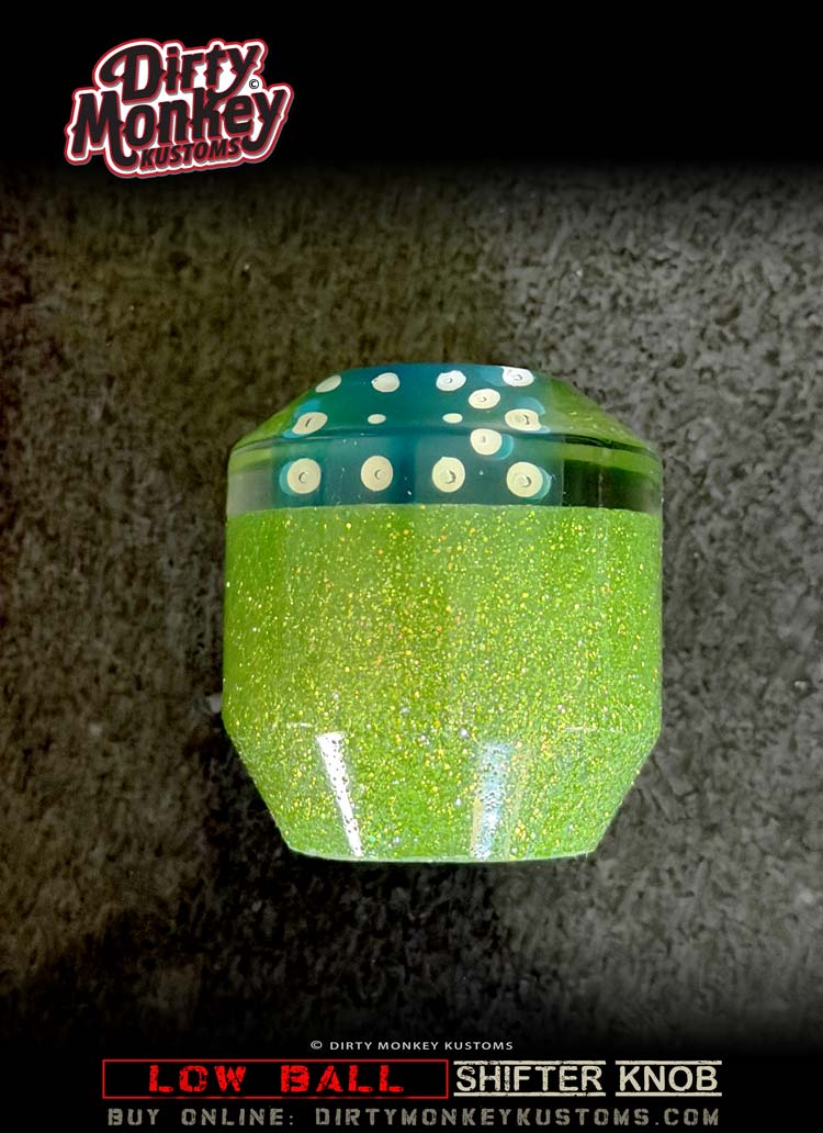 Low Ball 'High Roller'- Lime Green Retro Shifter Knob - 6