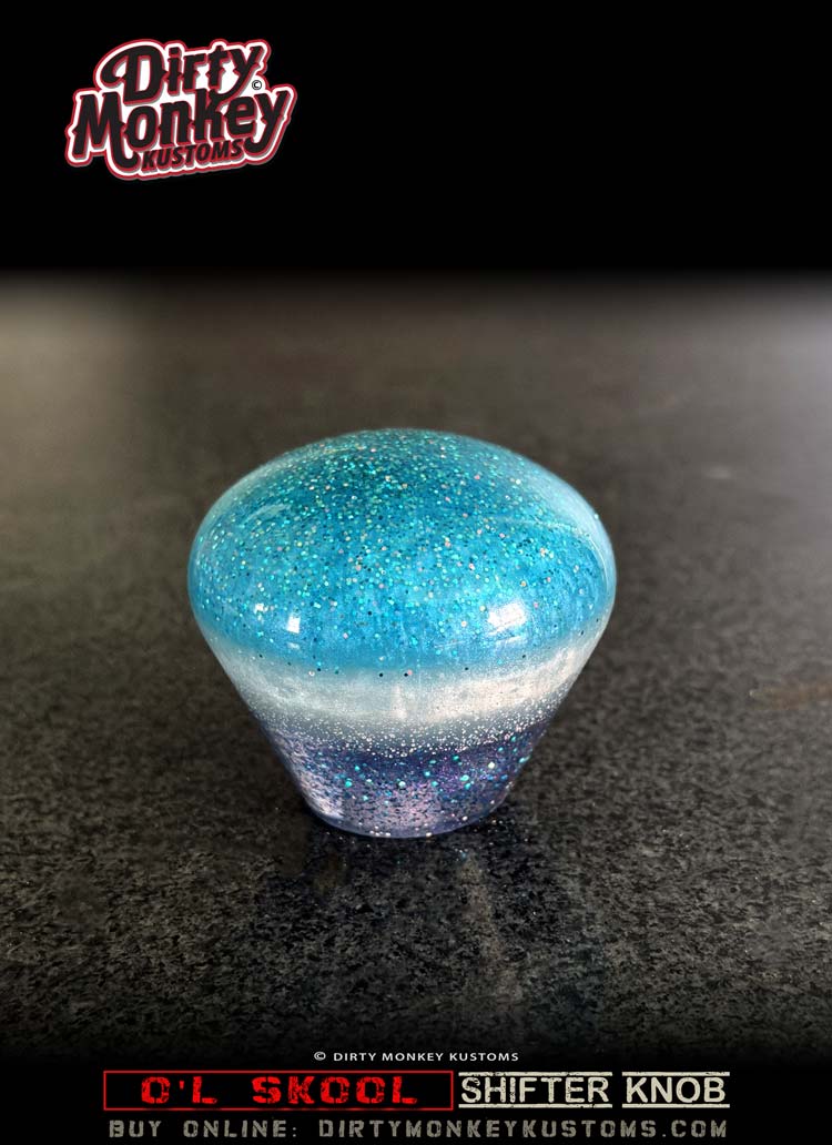O'l Skool Classic Blue Custom Car Shifter Knob - 6