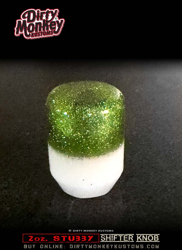 2oz 'Stubby'- Green Metal Flake Shifter Knob - 4