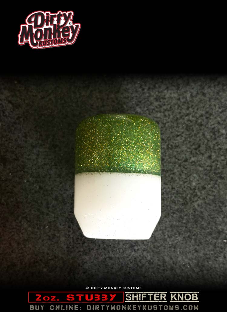 2oz 'Stubby'- Green Metal Flake Shifter Knob - 4
