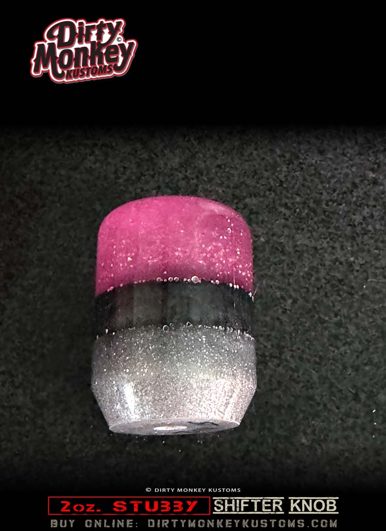2oz 'Stubby'- Pink Metal Flake Shifter Knob - 5