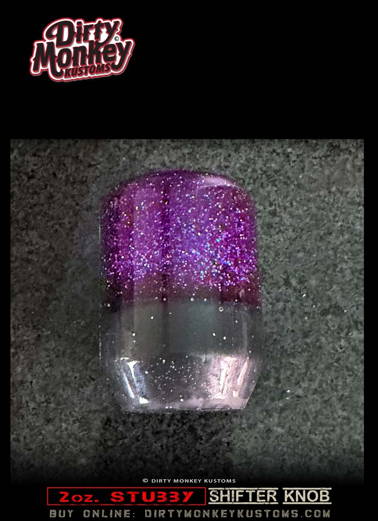 2oz 'Stubby'- Kustom Purple Metal Flake Shifter Knob - 6