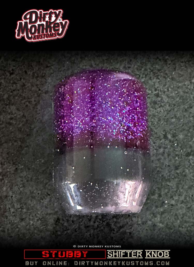 Stubby - Purple Retro Metal Flake Shifter Knob - 06