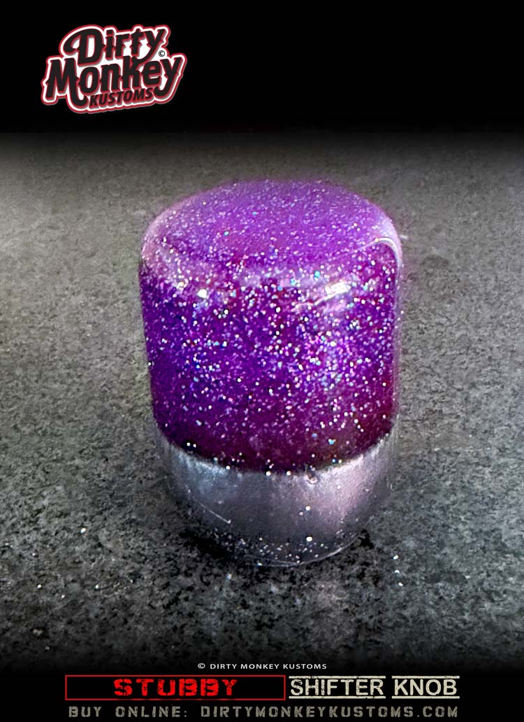 Stubby - Purple Retro Metal Flake Shifter Knob - 06
