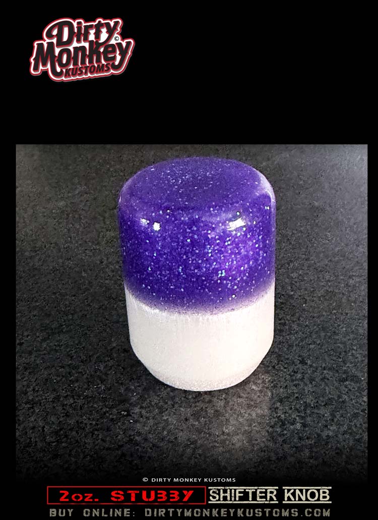 2oz 'Stubby'- Kustom Purple Metal Flake Shifter Knob - 8