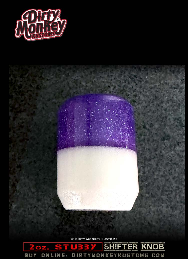 2oz 'Stubby'- Kustom Purple Metal Flake Shifter Knob - 8