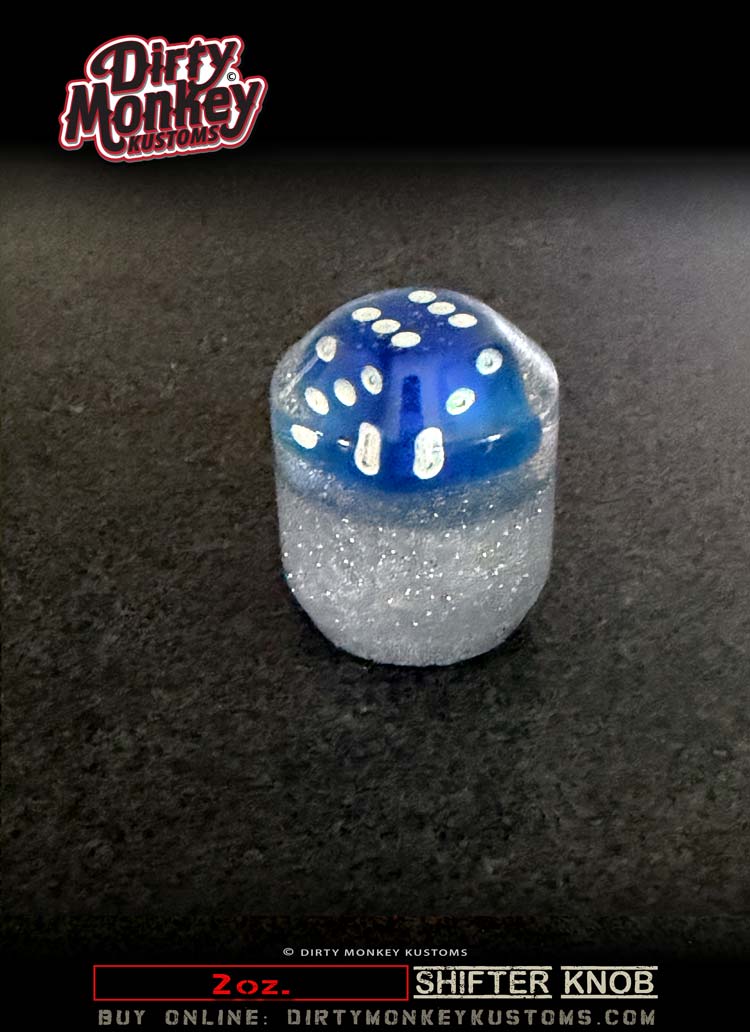 1oz 'High Roller'- Silver Metal Flake Shifter Knob - 1