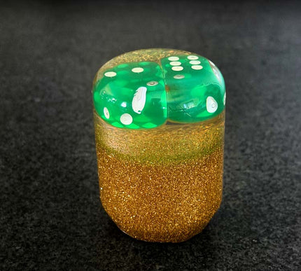 2oz 'High Roller'- Gold Metal Flake Shifter Knob - 1