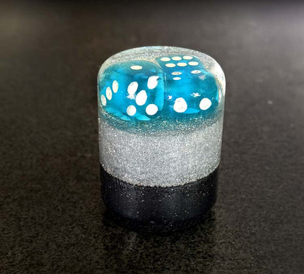 2oz 'High Roller'- Silver Metal Flake Shifter Knob - 2