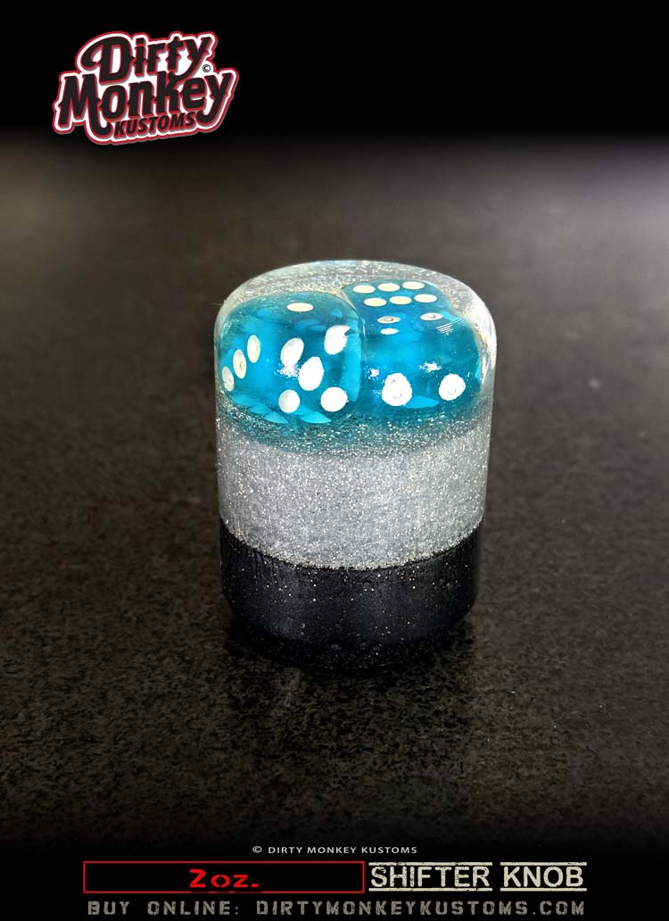 2oz 'High Roller'- Silver Metal Flake Shifter Knob - 2