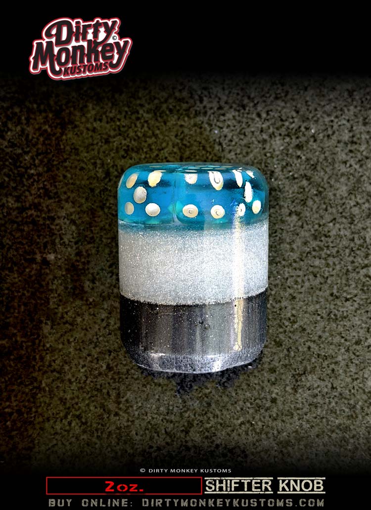 2oz 'High Roller'- Silver Metal Flake Shifter Knob - 2
