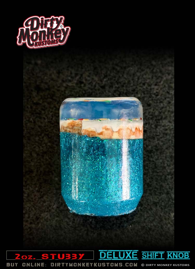2 oz. Deluxe - 'DOH" Blue Metal Flake Shifter Knob - 3