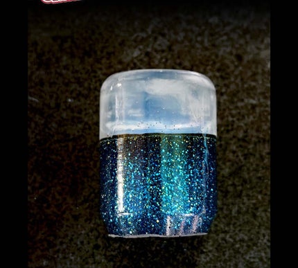 2 oz. Deluxe - Old School Blue Metal Flake Shifter Knob - 4
