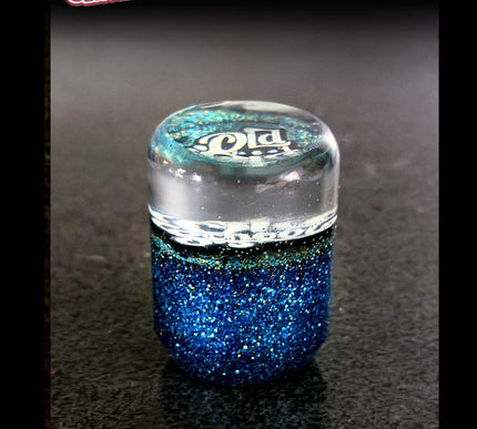 2 oz. Deluxe - Old School Blue Metal Flake Shifter Knob - 4