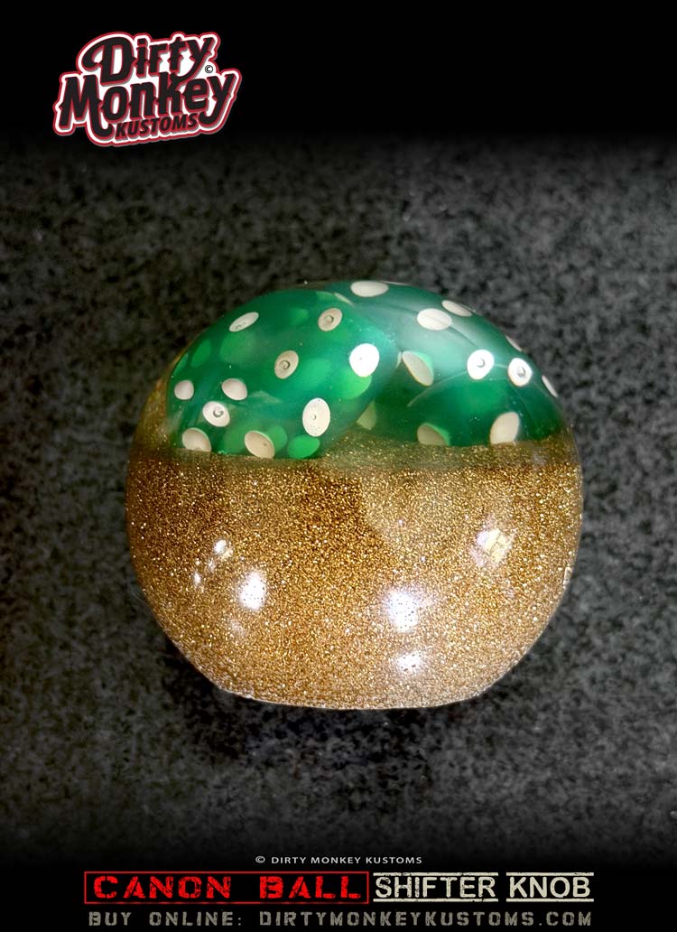'High Roller' Canon Ball - Gold Metal Flake Shifter Knob - 5