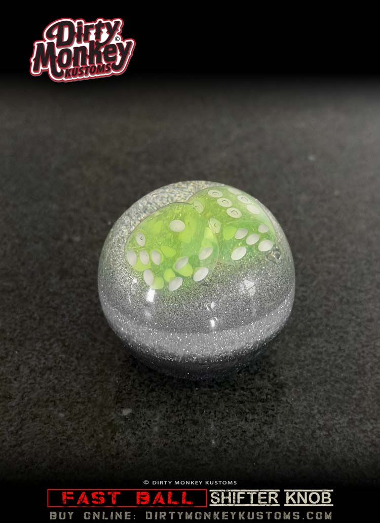 'Lucky Dice' Fast Ball - Silver Metal Flake Shifter Knob - 6