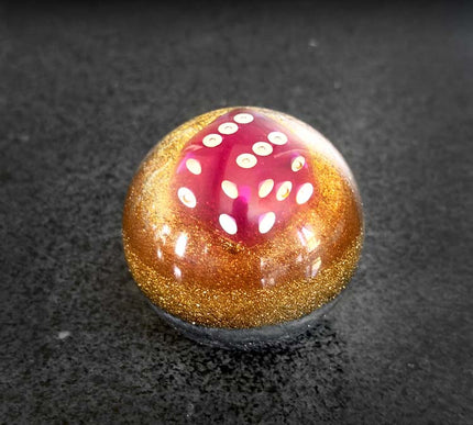 'Lucky Dice' Fast Ball - Gold Metal Flake Shifter Knob - 7