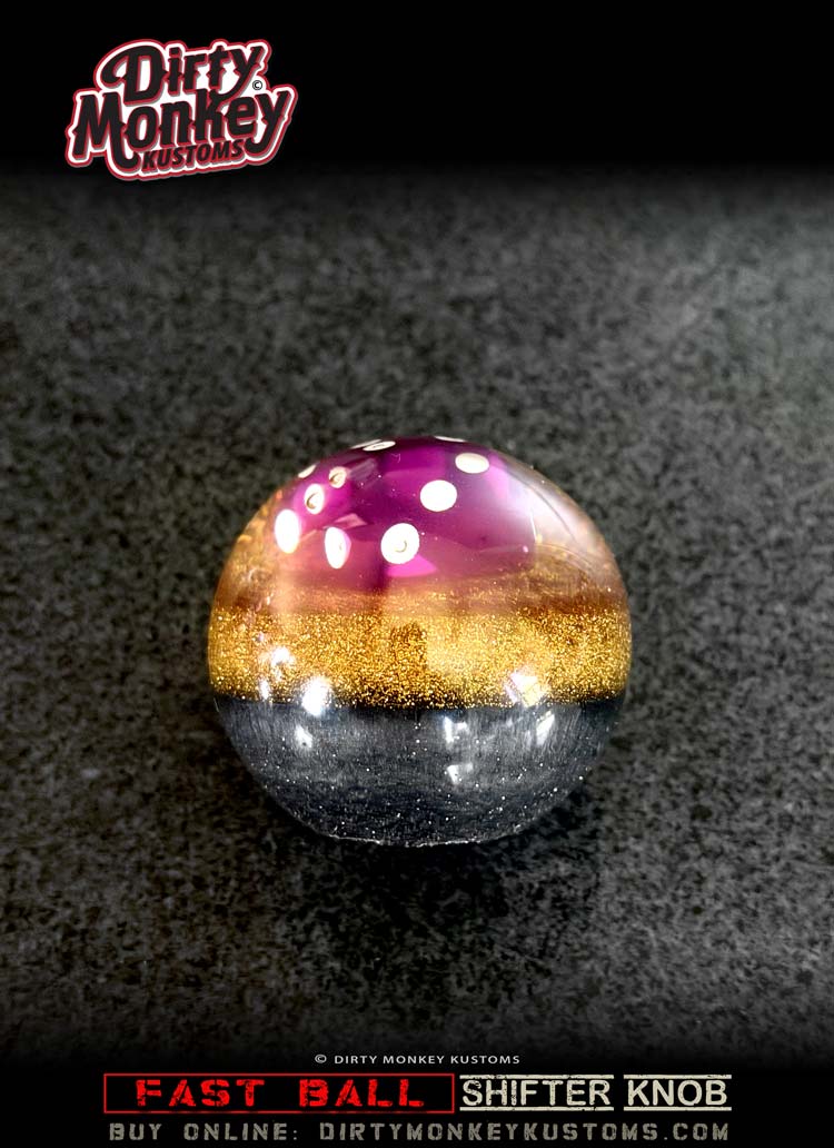 'Lucky Dice' Fast Ball - Gold Metal Flake Shifter Knob - 7