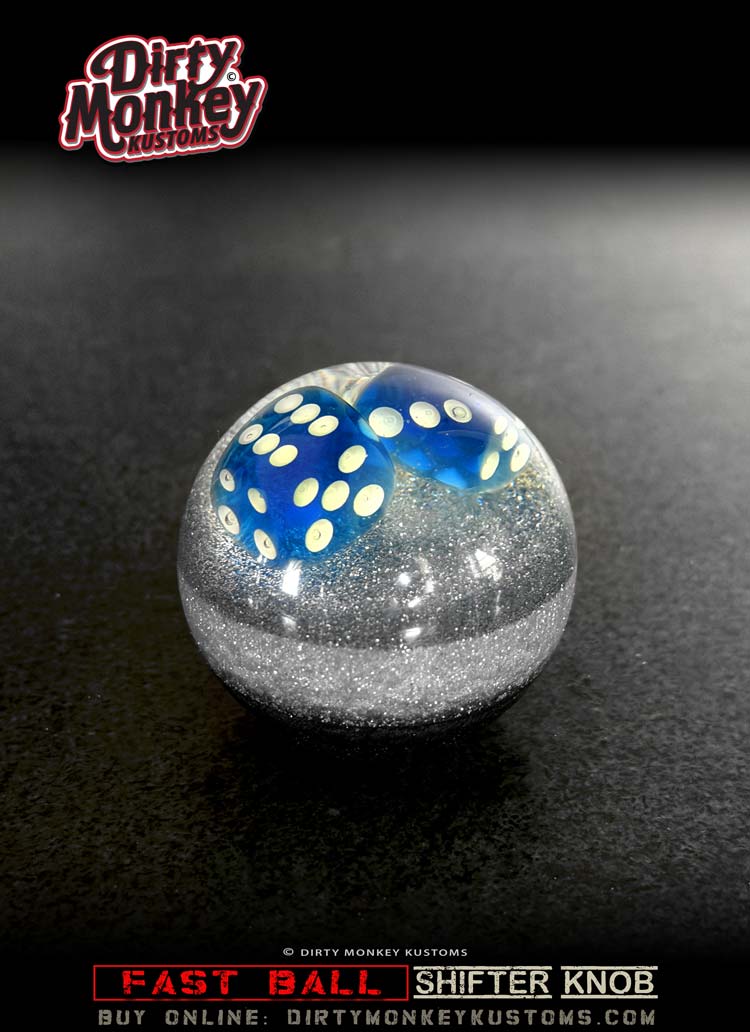 'Lucky Dice' Fast Ball - Silver Metal Flake Shifter Knob - 8
