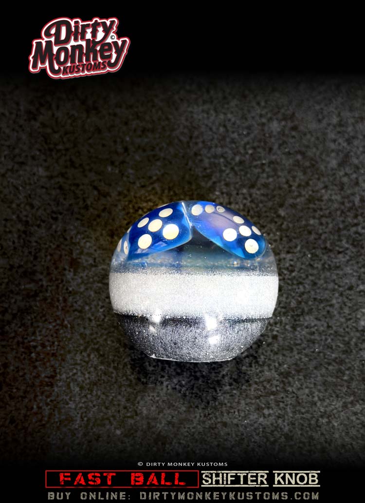 'Lucky Dice' Fast Ball - Silver Metal Flake Shifter Knob - 8