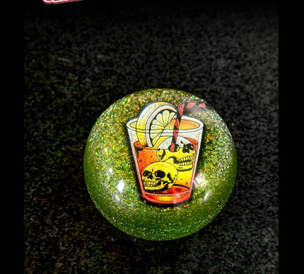 'Tequila Sunrise' Deluxe - Fast Ball - Green Metal Flake Shifter Knob - 10