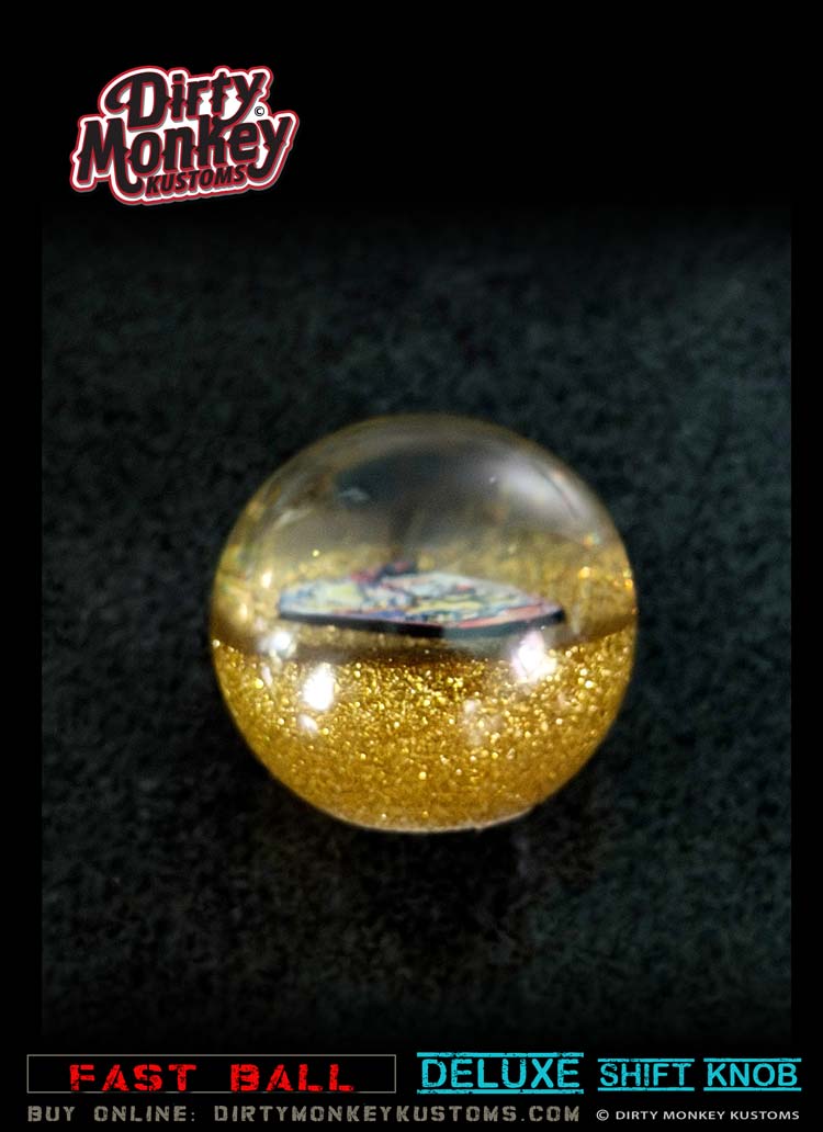 'Tequila Sunrise' Deluxe - Fast Ball - Gold Metal Flake Shifter Knob - 11