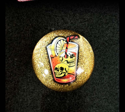 'Tequila Sunrise' Deluxe - Fast Ball - Gold Metal Flake Shifter Knob - 11