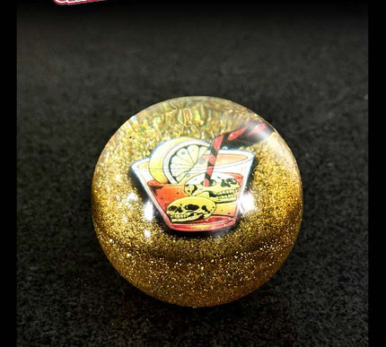 'Tequila Sunrise' Deluxe - Fast Ball - Gold Metal Flake Shifter Knob - 11