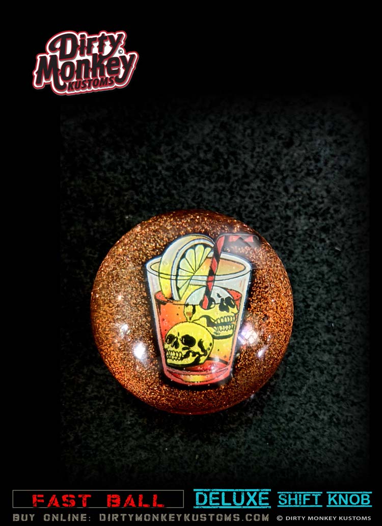 'Tequila Sunrise' Deluxe - Fast Ball - Copper Metal Flake Shifter Knob - 12