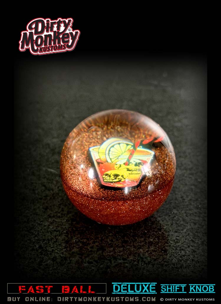 'Tequila Sunrise' Deluxe - Fast Ball - Copper Metal Flake Shifter Knob - 12