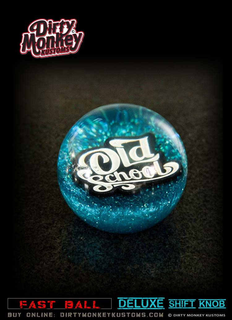 'Old School' Deluxe - Fast Ball - Blue Metal Flake Shifter Knob - 13